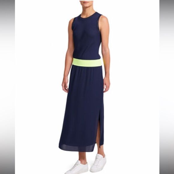 NWT Theory Lewie Silk Sleeveless Combo Dress Small - Picture 1 of 12